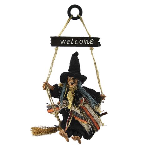 Witch on a broomstick decoration